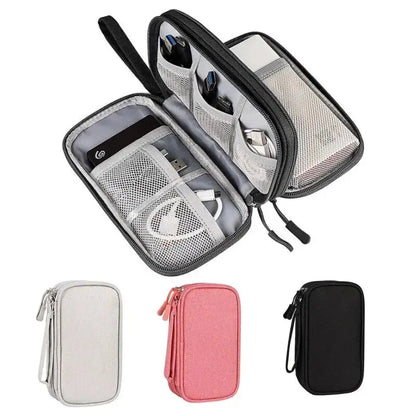Double-Layer Cable & Electronics Organizer Bag
