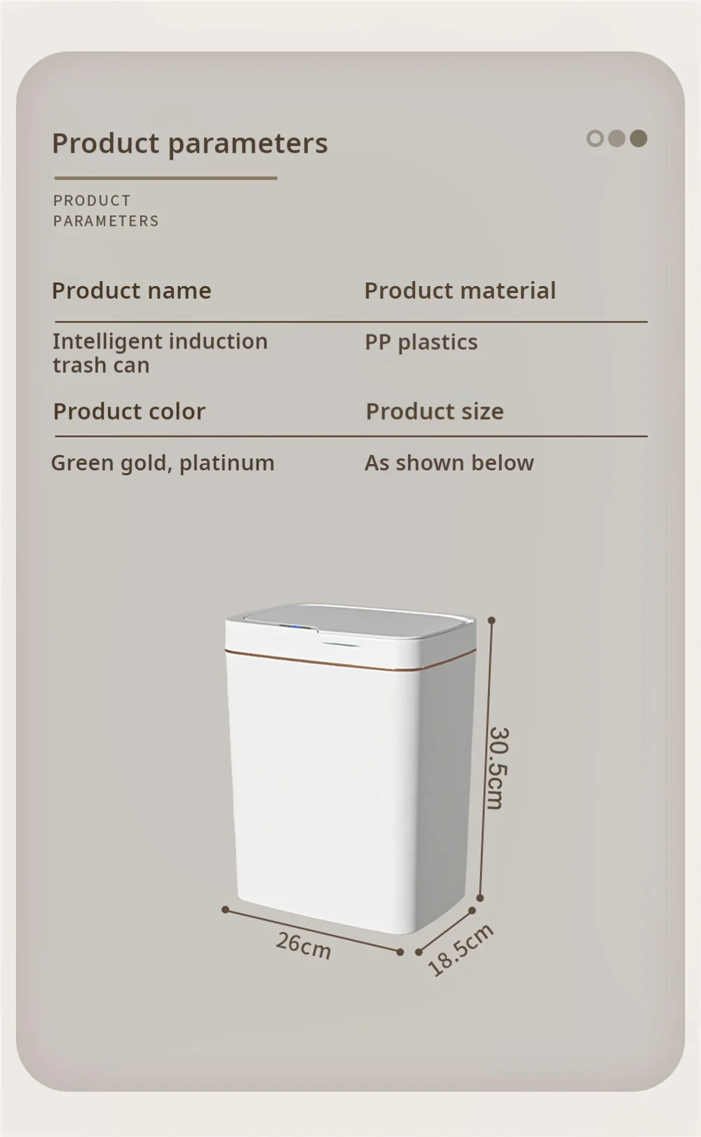 Smart Bathroom Trash Can 15L