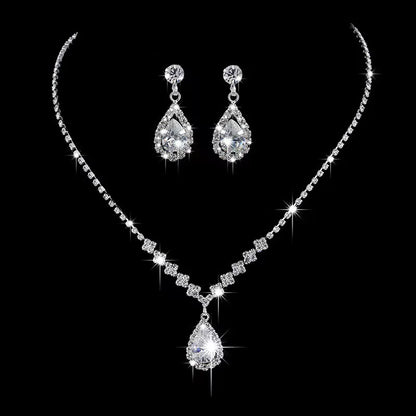 Women’s Water Drop Necklace & Earring Jewelry Set