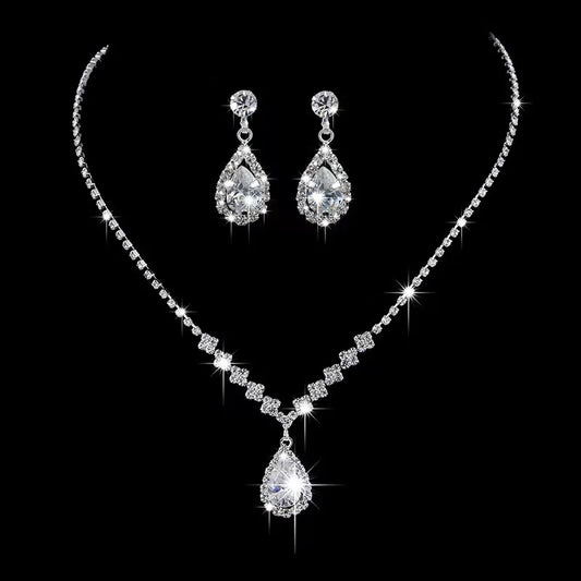 Women’s Water Drop Necklace & Earring Jewelry Set