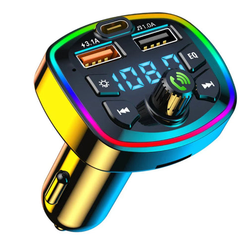 Practical Household Accessory – Car Bluetooth 5.0 FM Transmitter Wireless Adapter Black Plastic –