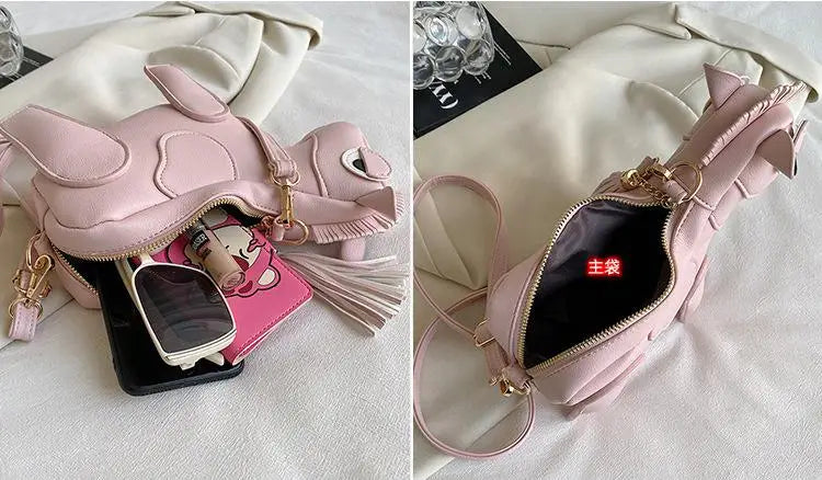 Horse-Shaped PU Leather Crossbody Shoulder Bag