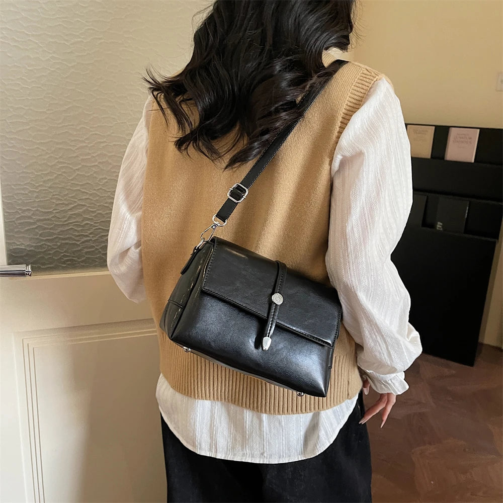 Vintage Flap Crossbody Satchel Bag