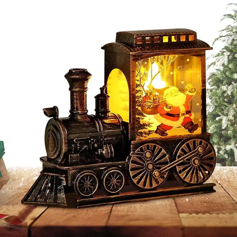 LED Christmas Train Snow Globe Ornament