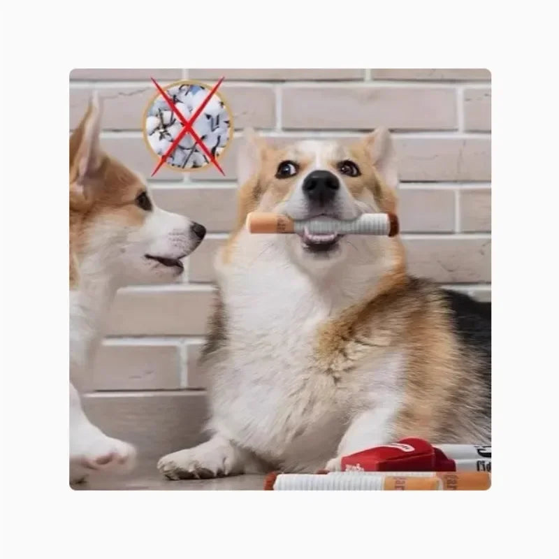 Interactive Plush Cigarette Dog Toy