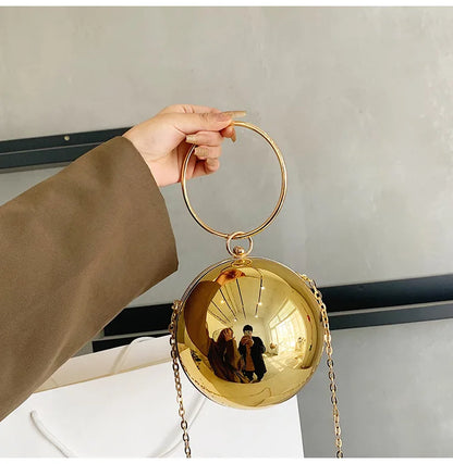Metallic Sphere Evening Clutch Bag