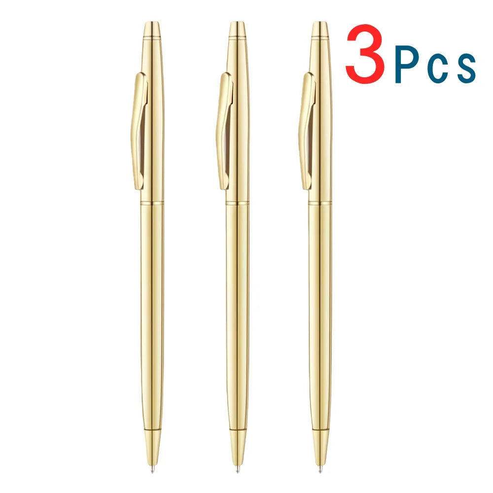 Slim Metallic Retractable Ballpoint Pen Set