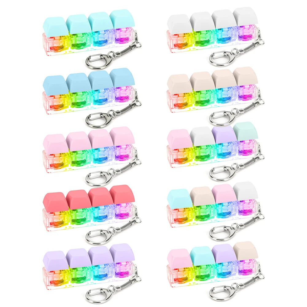 4-Key LED Keyboard Fidget Keychain