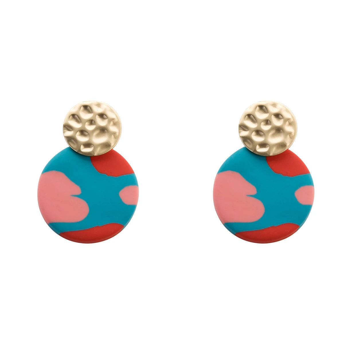 AENSOA  Colorful Painted Pattern Acrylic Drop Earrings