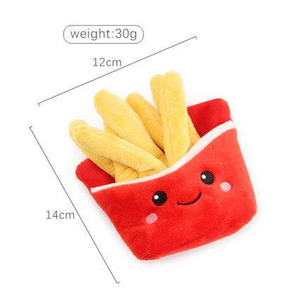 Food Shape Squeaky Plush Dog Toy