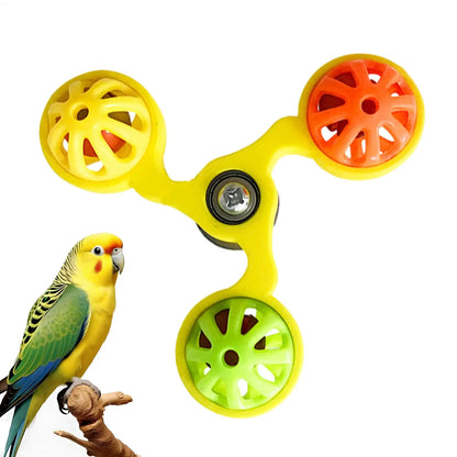 Interactive Rotating Windmill Bird Toy with Bells