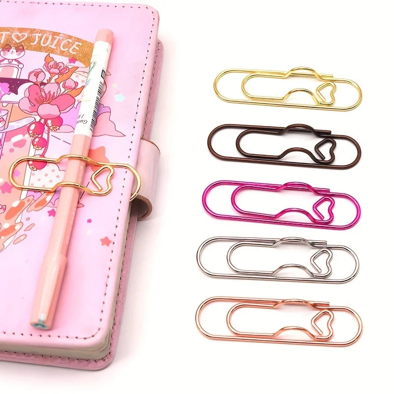 Heart-Shaped Metal Pen Holder Clips