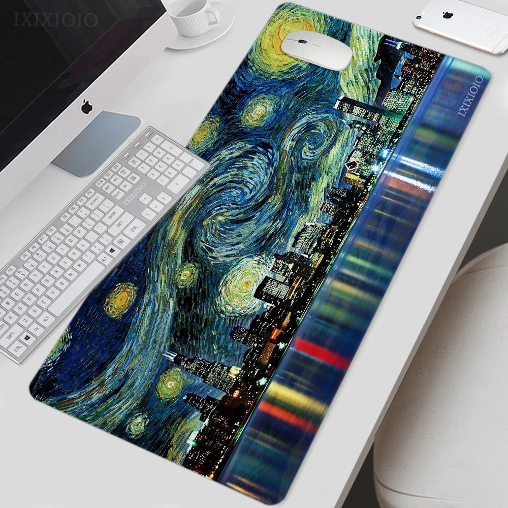Large Non-Slip Mouse Pad with Van Gogh Inspired Artwork