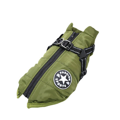 Waterproof Dog Jacket with Integrated Harness