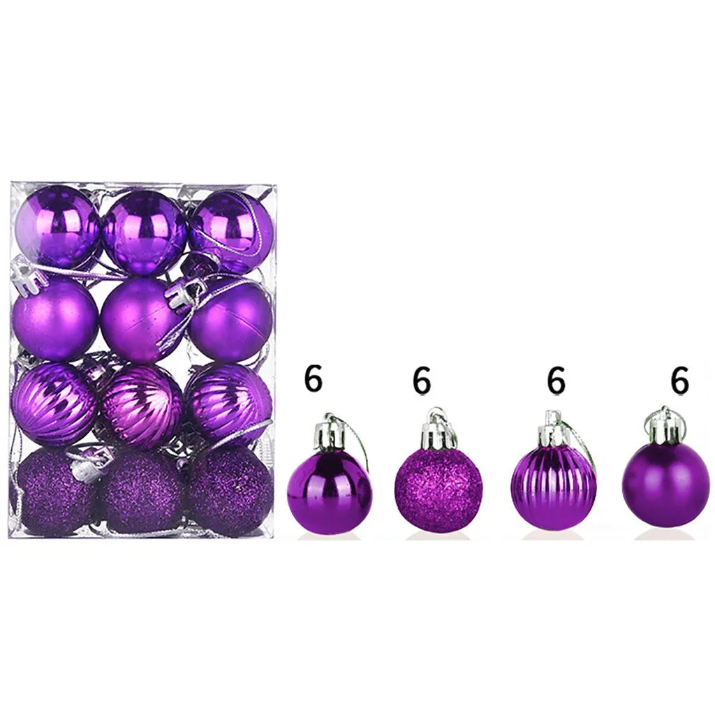 24-Piece Mini Christmas Bauble Set