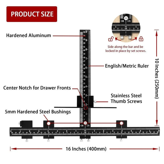Adjustable Cabinet Hardware Installation Jig
