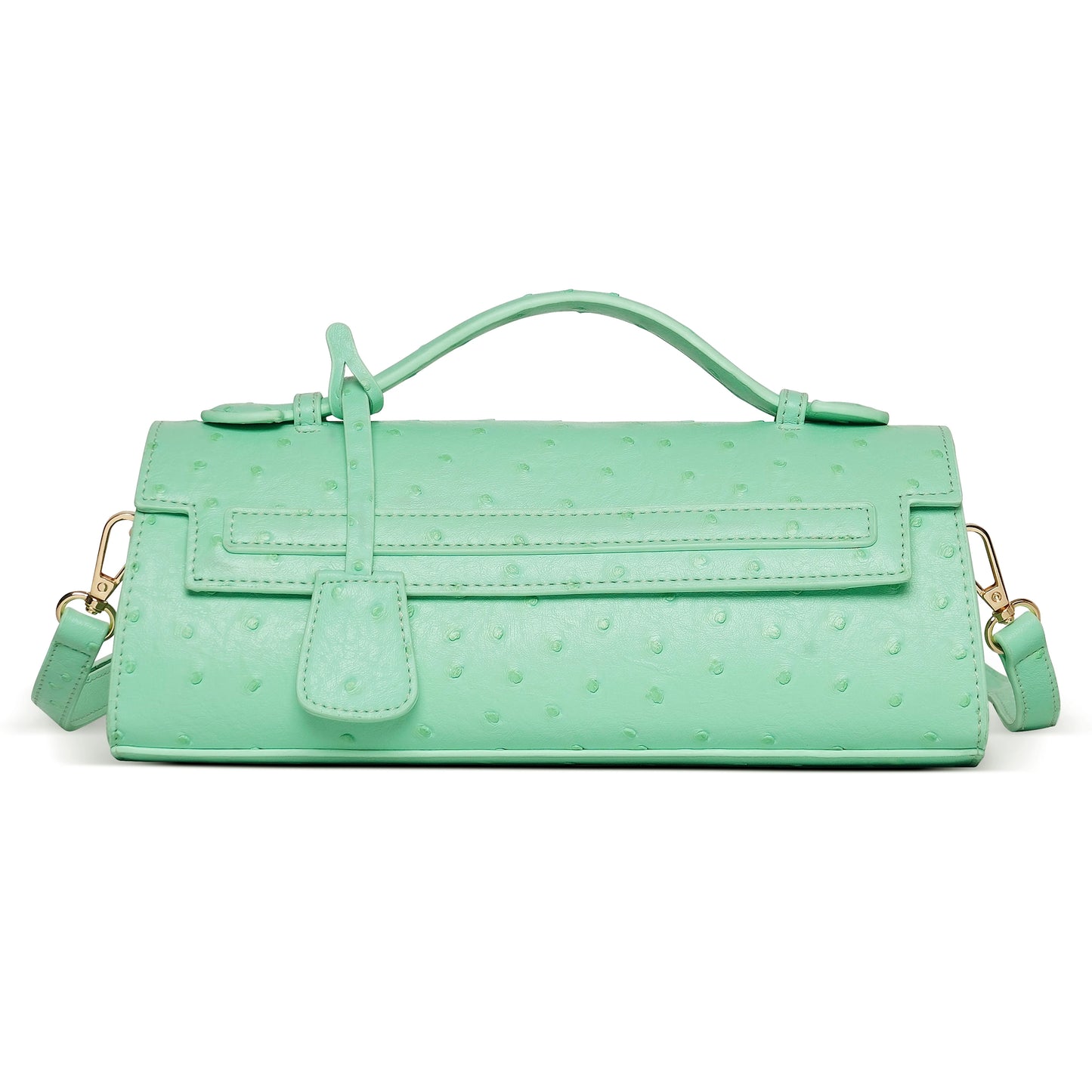 Ostrich Print PU Leather Shoulder Bag