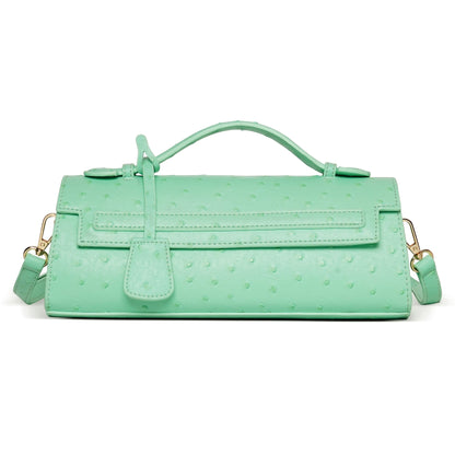 Ostrich Print PU Leather Shoulder Bag