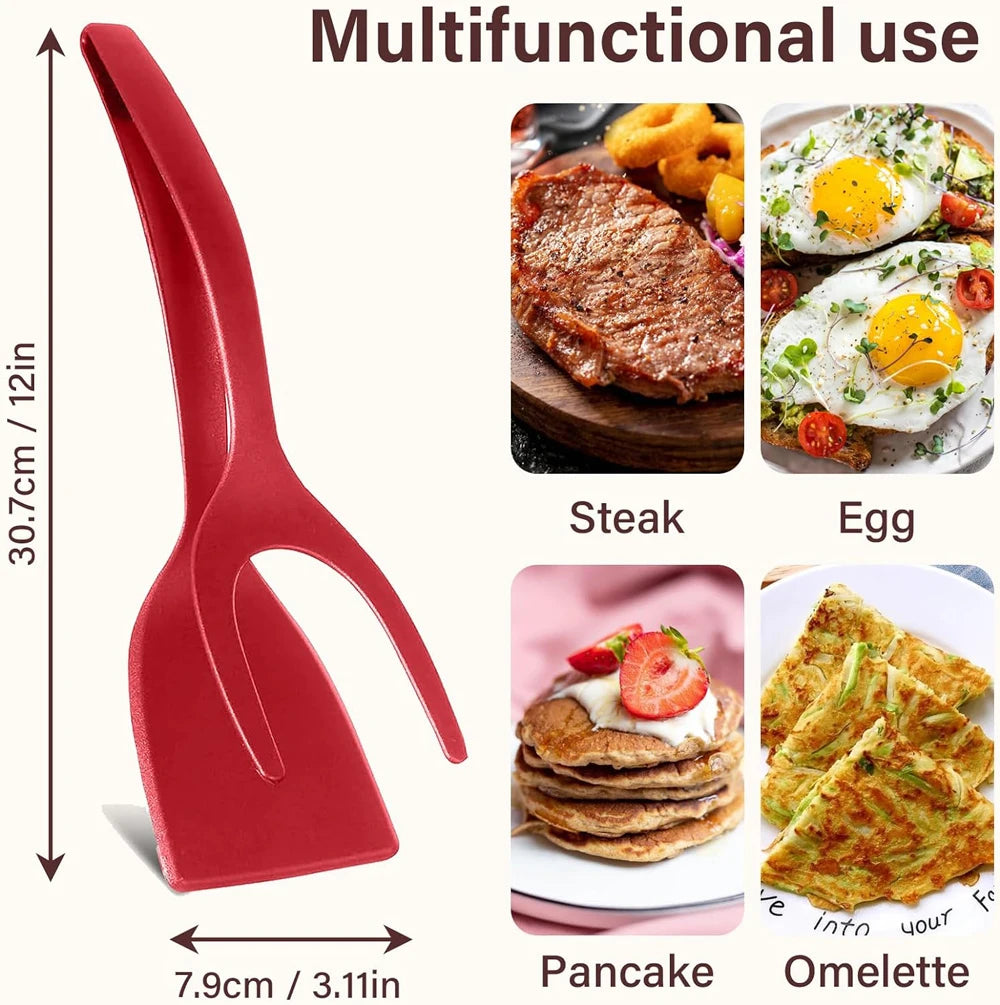 2-in-1 Grip & Flip Spatula Tongs