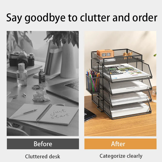 4-Tier Mesh Desk Organizer