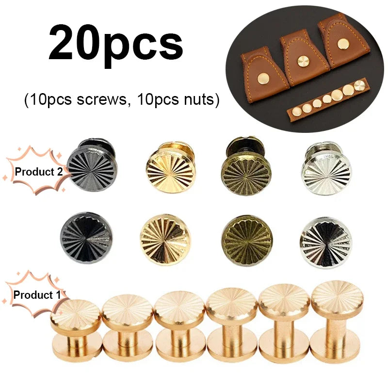 Solid Brass Chicago Screws for Leather Craft