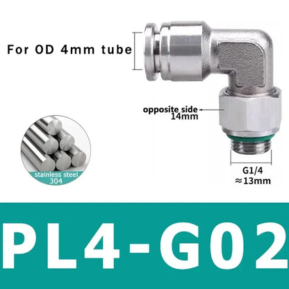 304 Stainless Steel Pneumatic Hose Connector Set