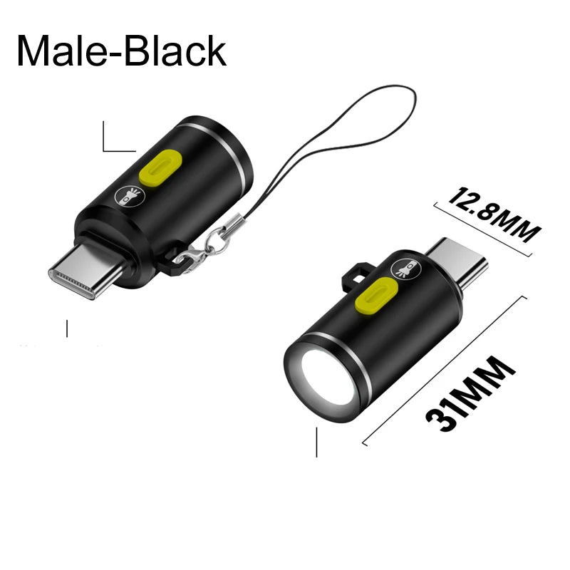 Mini USB-C LED Keychain Flashlight