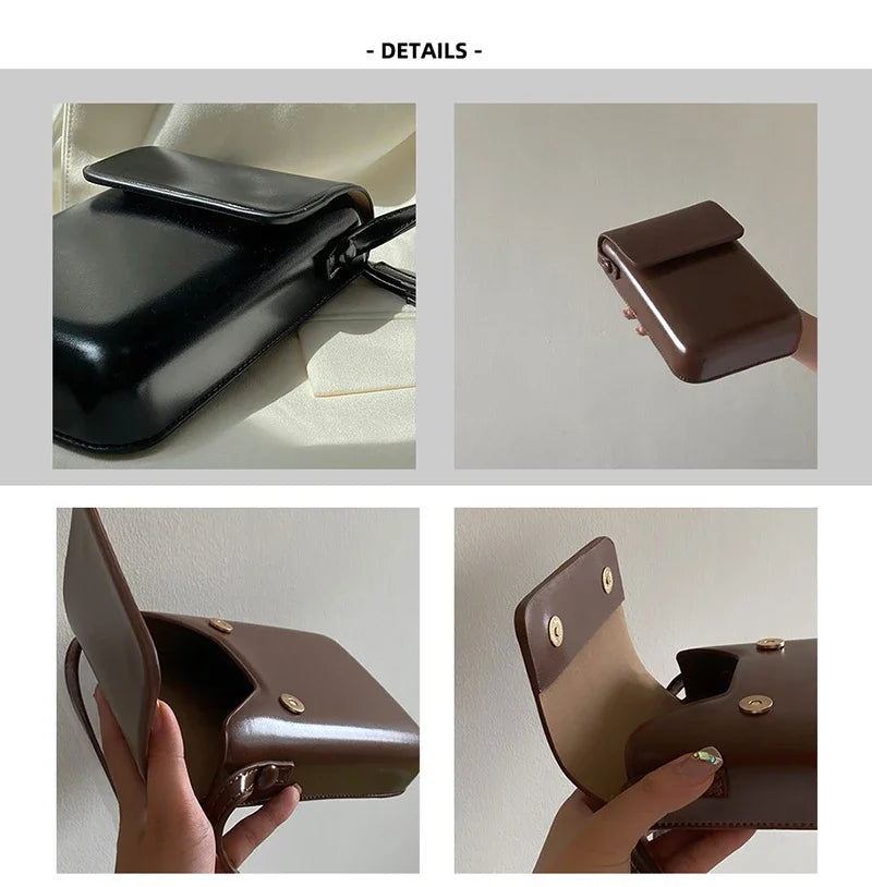 Mini PU Leather Flap Crossbody Phone Bag