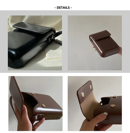 Mini PU Leather Flap Crossbody Phone Bag