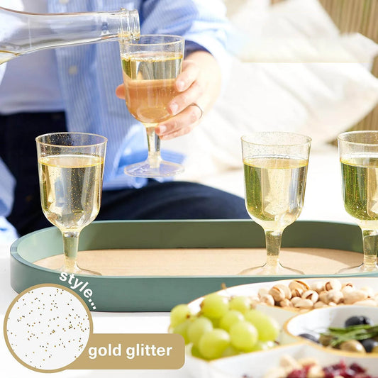 Gold Glitter Reusable Party Goblets
