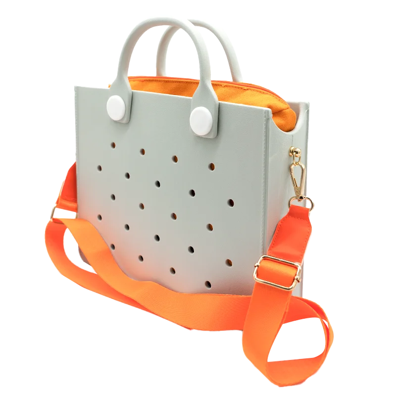 Waterproof EVA Tote Bag with Charm Holes