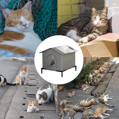 Waterproof Outdoor Cat House with Mat
