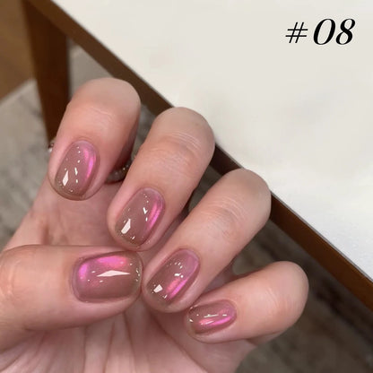 Brown Gold Cat Eye Gel Nail Polish