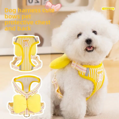 Dog Harness with Bow & No-Pull Leash