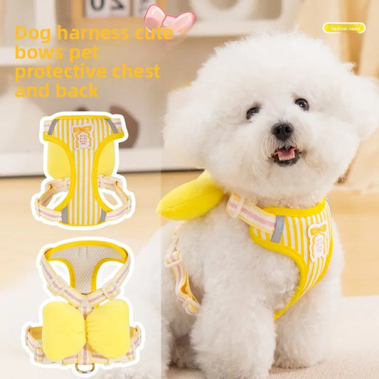 Dog Harness with Bow & No-Pull Leash