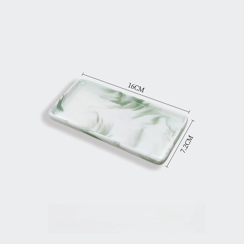 Marble Pattern Rectangular Bathroom Vanity Tray