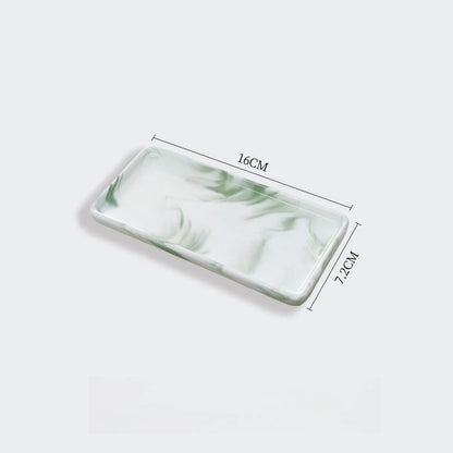 Marble Pattern Rectangular Bathroom Vanity Tray