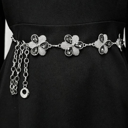 Women’s Rhinestone Flower Waist Chain