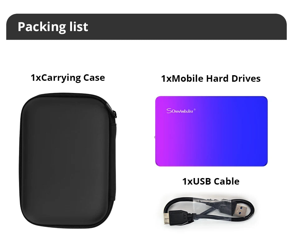 2.5” USB 3.0 External HDD for PC, Mac, PS4, PS5 & Xbox