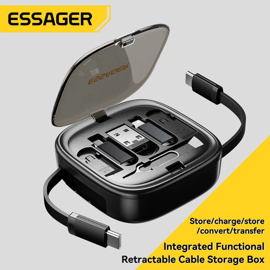 Essager 60W Retractable USB-C Cable Storage Box