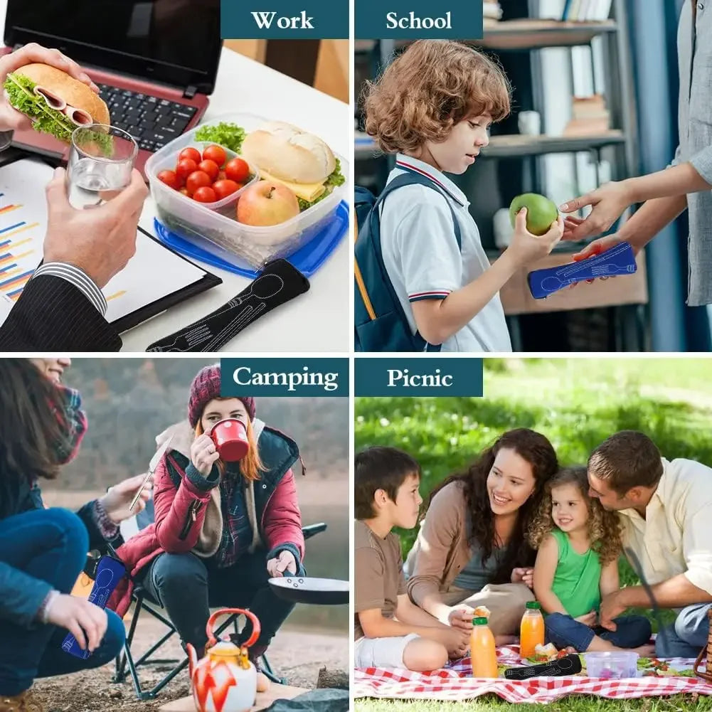 Portable Cutlery Storage Bag with Zipper