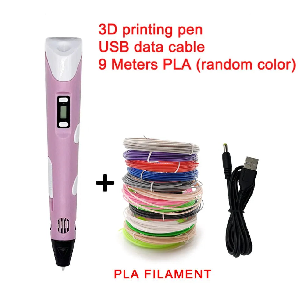 USB 3D Printing Pen with 9m PLA Filament Kit