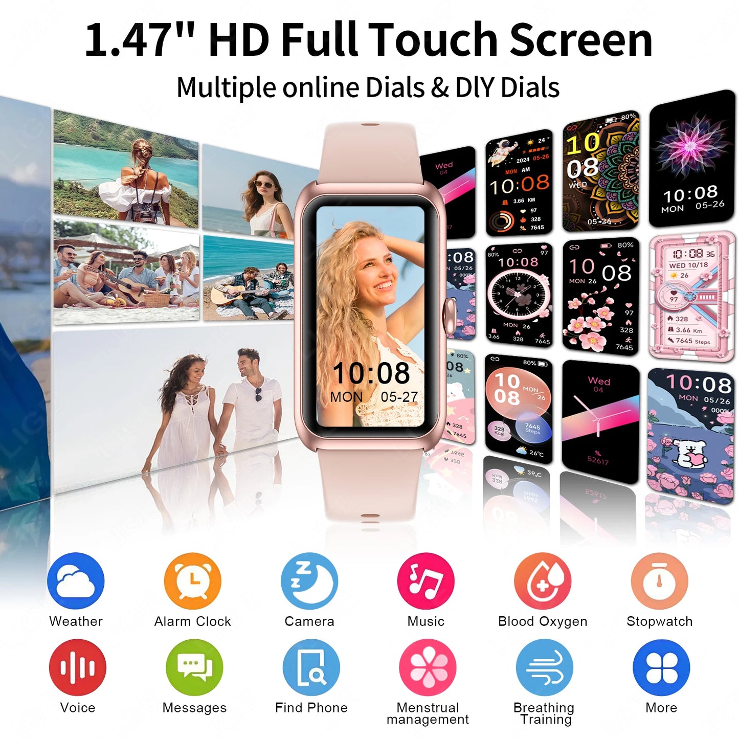 Bluetooth Health & Sports Smartwatch with Custom Dial