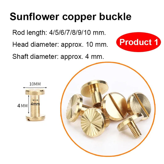 Solid Brass Chicago Screws for Leather Craft