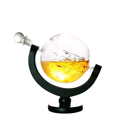 Whiskey Glass Set Crystal Globe Decanter