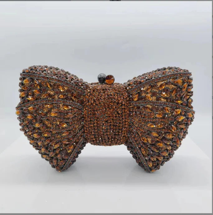 Rhinestone Bow Evening Clutch