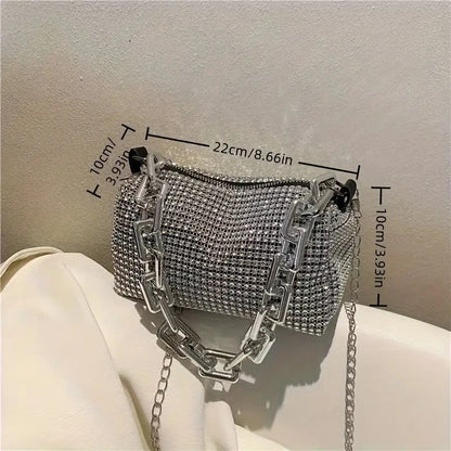 Rhinestone Chain Evening Crossbody Bag
