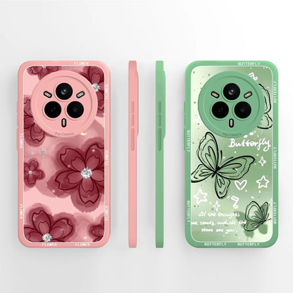 Cute Floral Silicone Case for Realme 14 Pro Series
