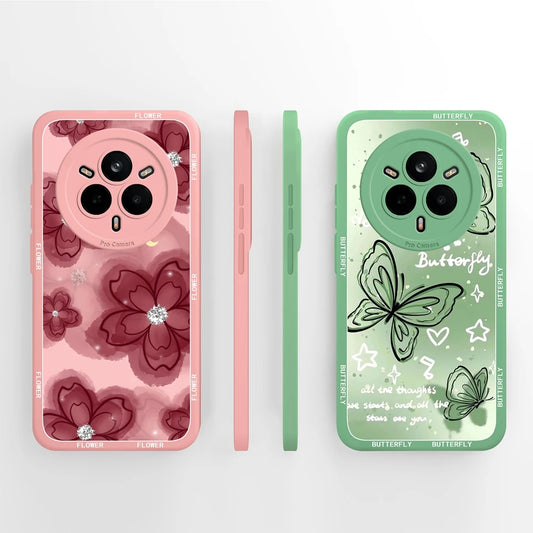 Cute Floral Silicone Case for Realme 14 Pro Series