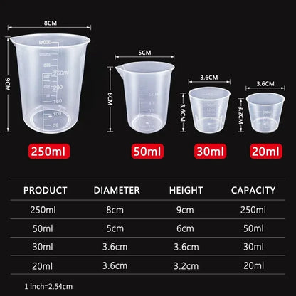 Clear Plastic Measuring Cup Set